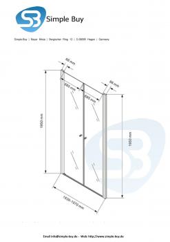 Glas Concept 24 - 155x195cm San Diego - XXL Nischentür - Pendeltür - 8mm ESG 